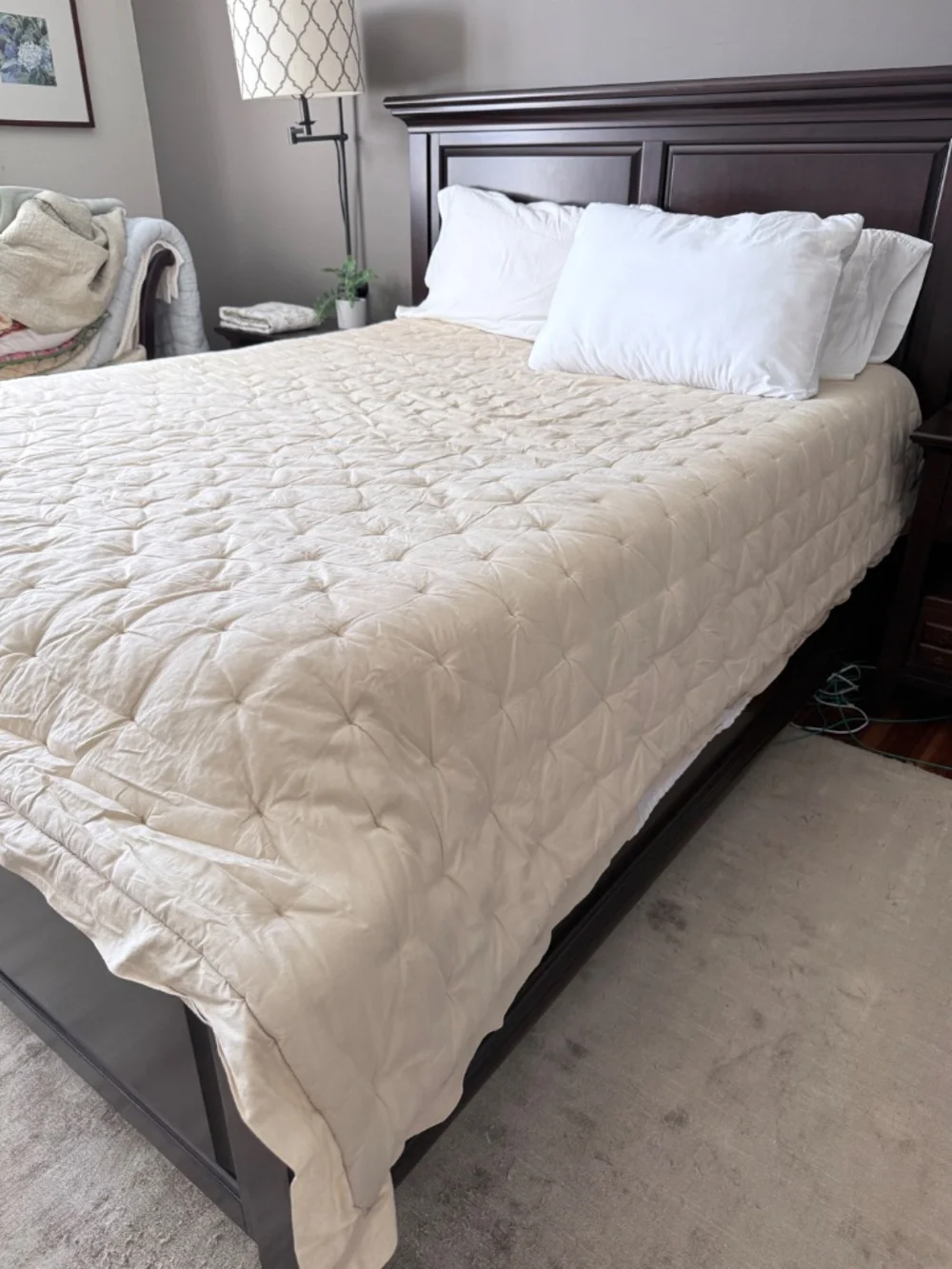 Pottery Barn Quilted Comforter Camel Tan King Size